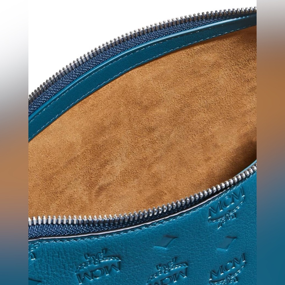 Mcm Aren Hobo in Monogram Leather Deep Teal Monogram Leather NWT - Picture 11 of 11